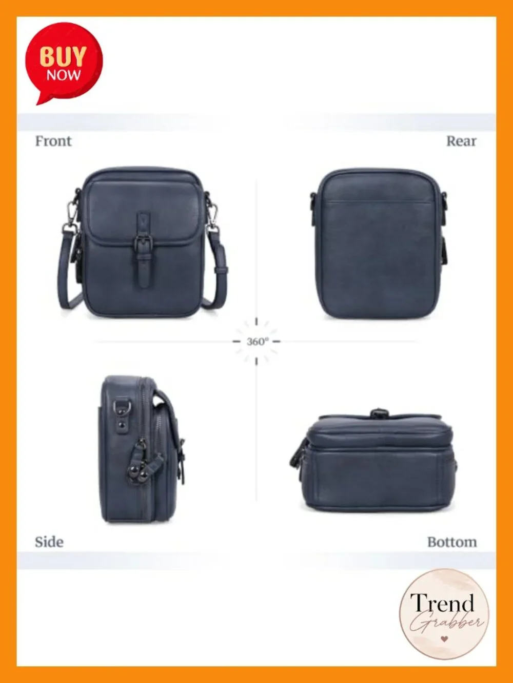 Leather Small Anti Theft Crossbody Bag with RFID Blocking & Multiple Pockets